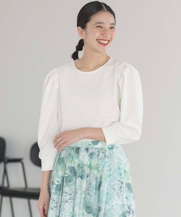 組曲 ライトアムンゼンジャージーバックリボン トップス アイボリー系