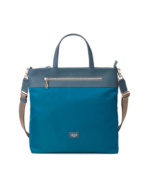 IBIZA ビコロール　ナイロン　2WAYバッグ ターコイズブルー