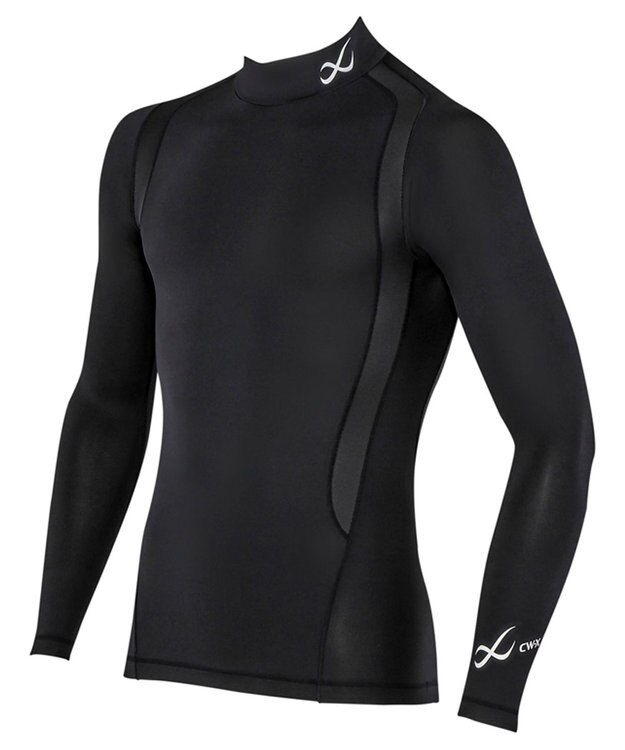 CW-X 【MEN】 CW-X 機能性トップス 【JYURYU TOP】 ハイネック 長袖 肩が動かしやすくなる 運動時の疲労を軽減 ゴルフ 球技 マラソン JAO009 /ワコール ブラック