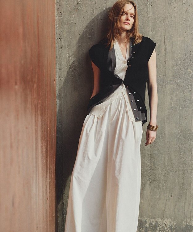 uncrave クールタッチカラータイプライター ワイドパンツ オフ