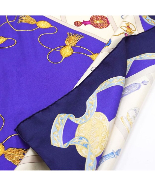 Marca 【伝統横濱スカーフ】香水瓶   大判 シルクツイル スカーフ ブルー