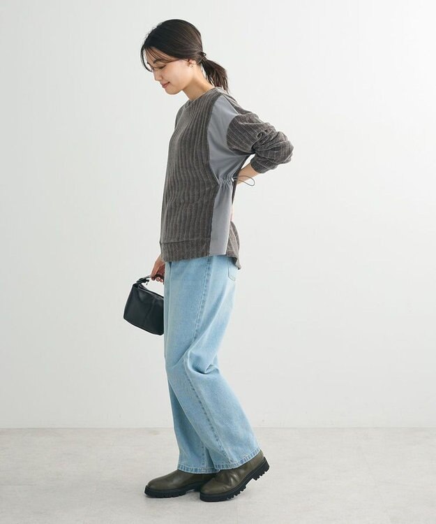 Green Parks ベロアドッキングプルオーバー Gray