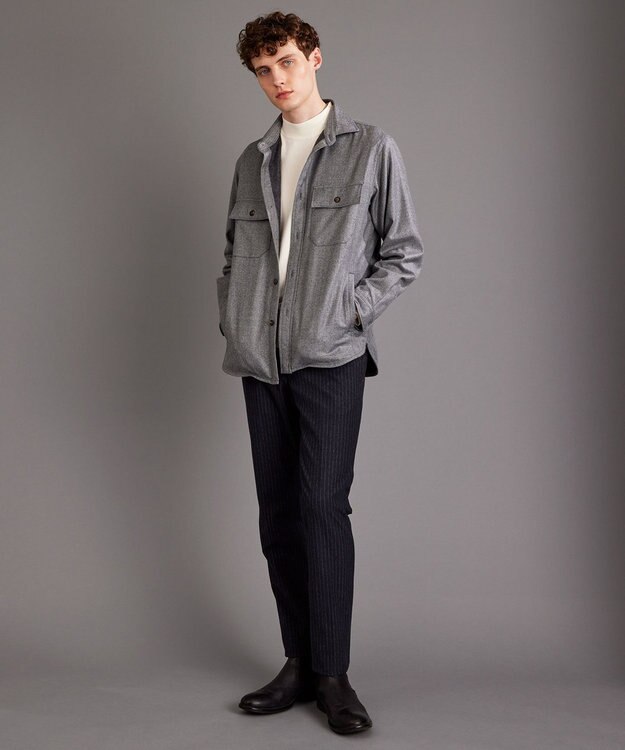 JOSEPH ABBOUD MOUNTAIN 【WEB限定・SPACE/チクチクしない/イージーケア/3シーズン対応】 SNOWYモックネックセーター ホワイト系