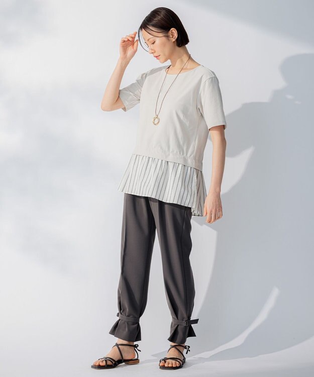 自由区 【洗える】２WAYツイル デザインパンツ カーキ系