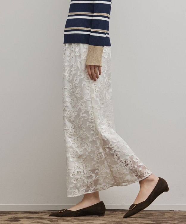 GRACE CONTINENTAL チュールレースマーメイドスカート ホワイト