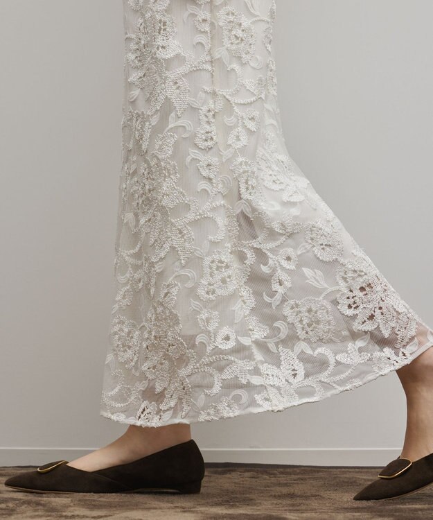 GRACE CONTINENTAL チュールレースマーメイドスカート ホワイト