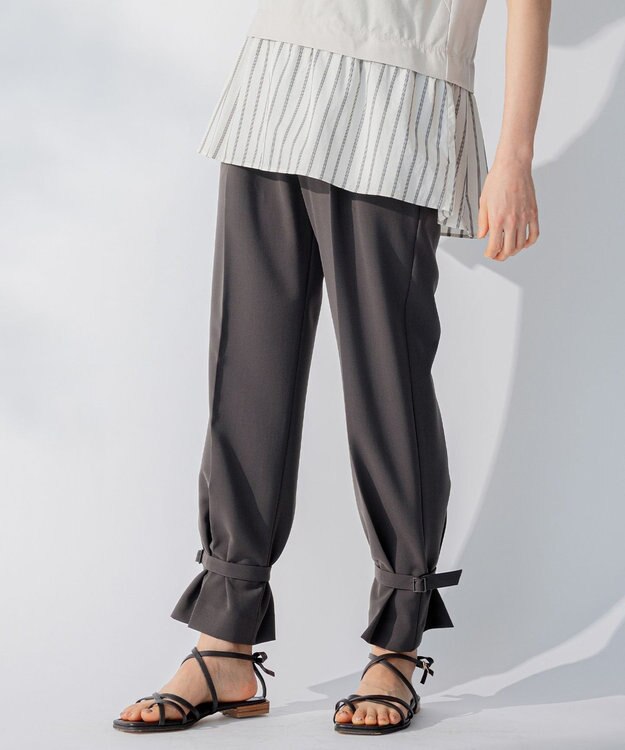 自由区 【洗える】２WAYツイル デザインパンツ カーキ系