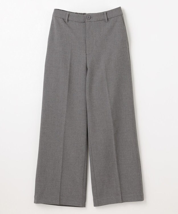 ANY L 【洗濯機可/ストレッチ/ウエストゴム/裏起毛】マルチファンクションストレッチワイドパンツ グレー