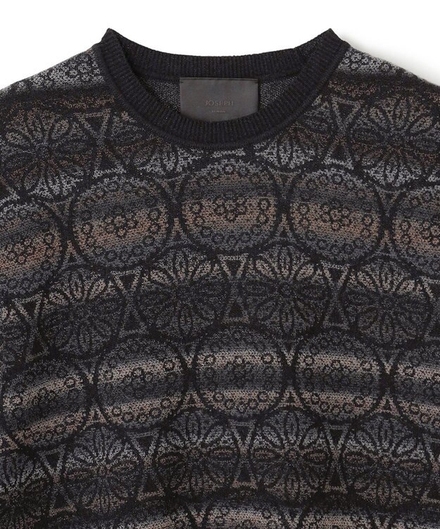 JOSEPH HOMME 【HIGH GRADE LINE】モスクジャガード　クルーネックハイゲージニット ブラック系5