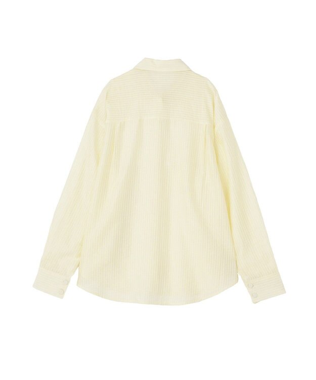 CRAFT STANDARD BOUTIQUE 【2点SET】スカーフ付きシアーストライプシャツ Stripe Yellow