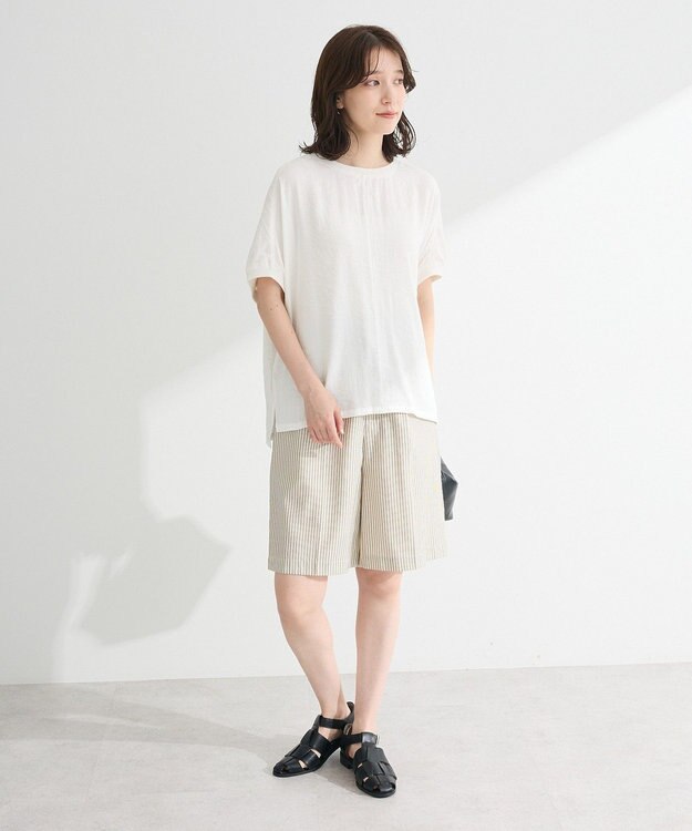 Green Parks ・ELENCARE DUE ストライプショートパンツ Beige