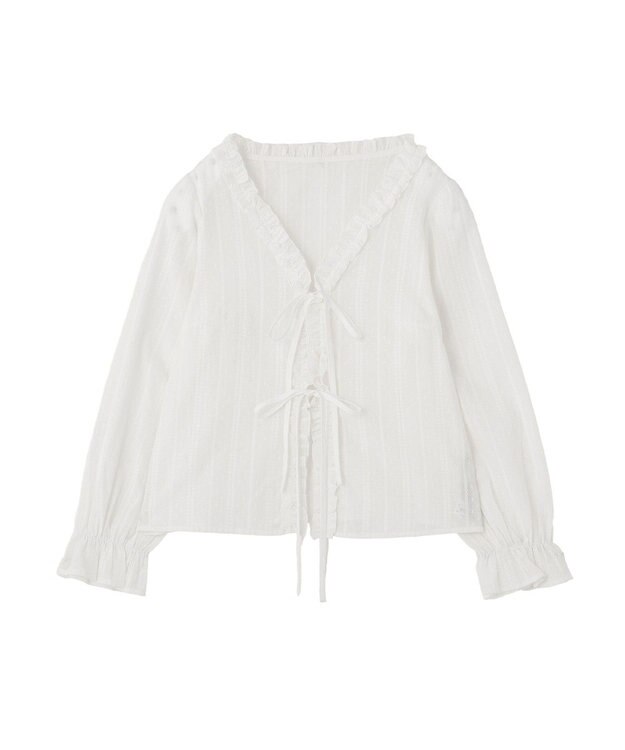 earth music&ecology 【綿100％】コットンレースブラウス Off White