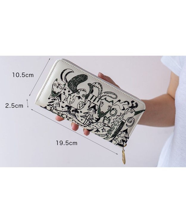 tsumori chisato CARRY ムーンライトアニマル ラウンドファスナー長財布 ブラック