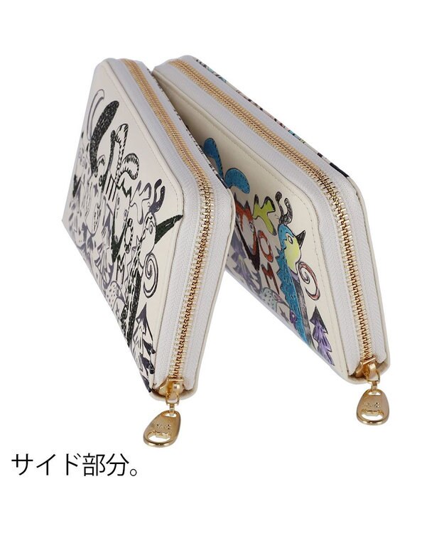 tsumori chisato CARRY ムーンライトアニマル ラウンドファスナー長財布 ブラック