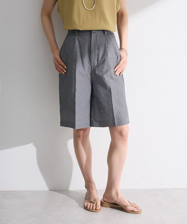 Green Parks ・ELENCARE DUE ストライプショートパンツ Black