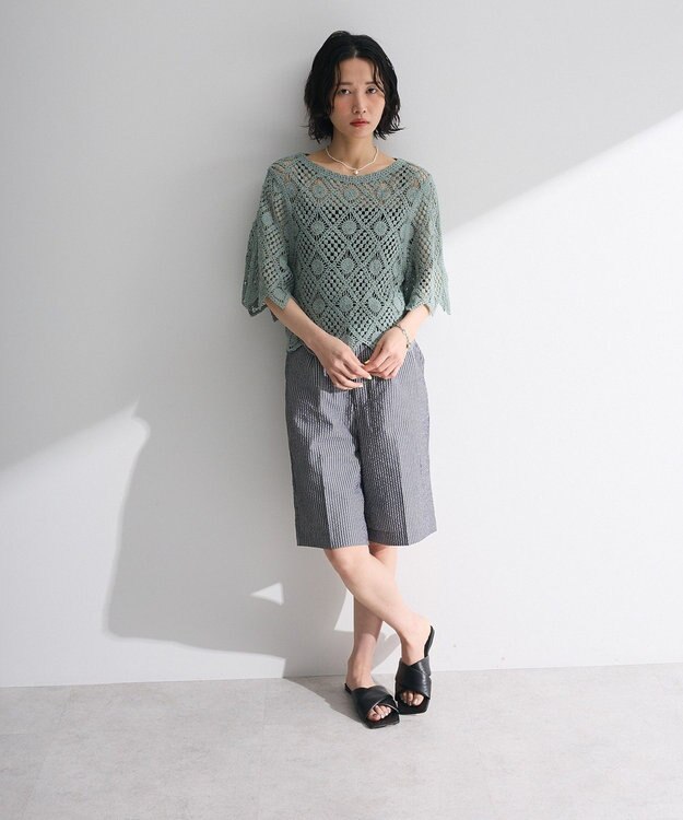 Green Parks ・ELENCARE DUE ストライプショートパンツ Black