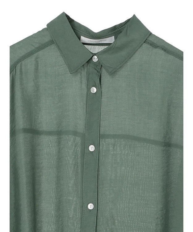 Green Parks レギュラー前後差シアーシャツ Green