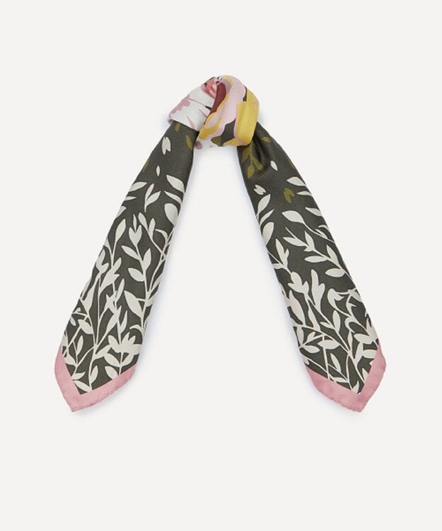 LIBERTY. ソープネス メドゥ 45x45 シルク スカーフ カーキ