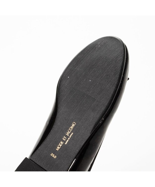 MODE ET JACOMO <MODE ET JACOMO>【レイン対応】ラウンドトゥバレエシューズ ブラックエナメル