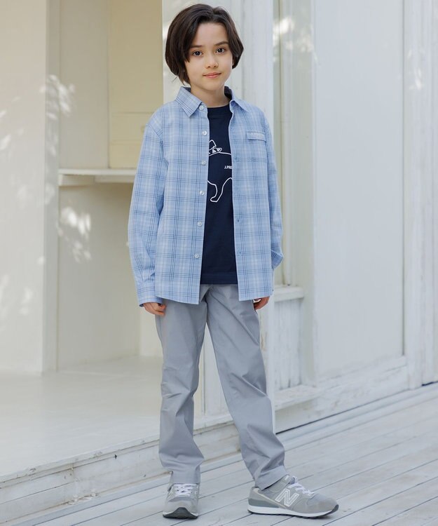 J.PRESS KIDS 【140-170cm】オックス チェックシャツ スカイブルー系3