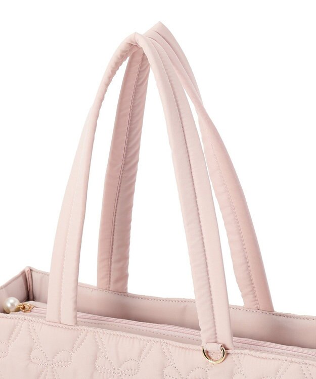 Maison de FLEUR 撥水加工リボンキルティングトートバッグ Pink
