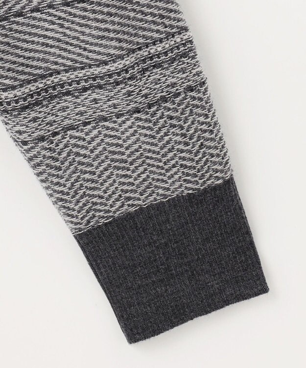 JOSEPH ABBOUD 【キングサイズ・ストレッチ/スウェードタッチ/JAPANファブリック】ジャガード柄 プルオーバー ニット ライトグレー系3