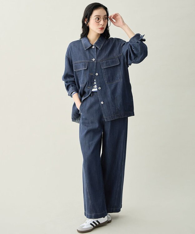 ANY L ミディデニムジャケット インディゴ