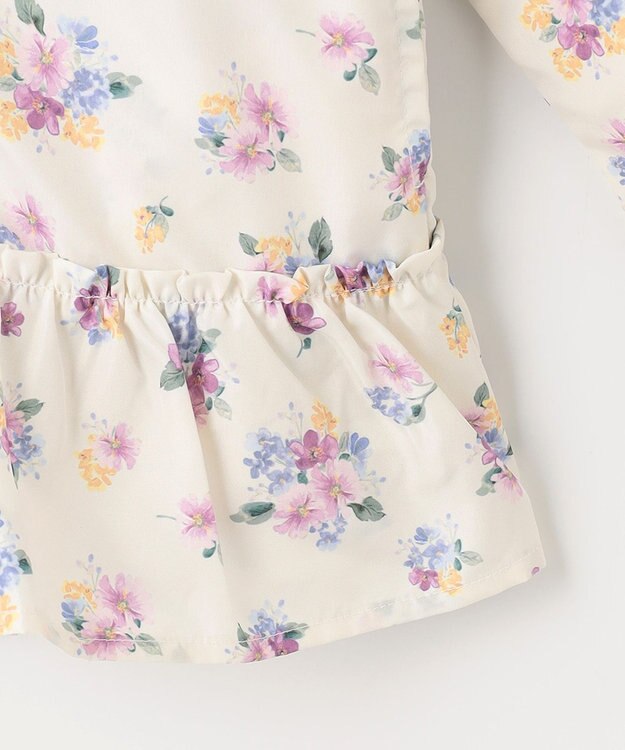 ANY KIDS フード取り外し 総柄 ブルゾン オフホワイト系花柄