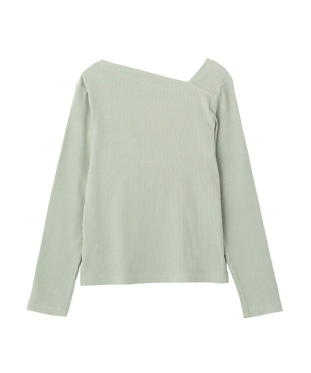 earth music&ecology アシメネックリブプルオーバー Light Green