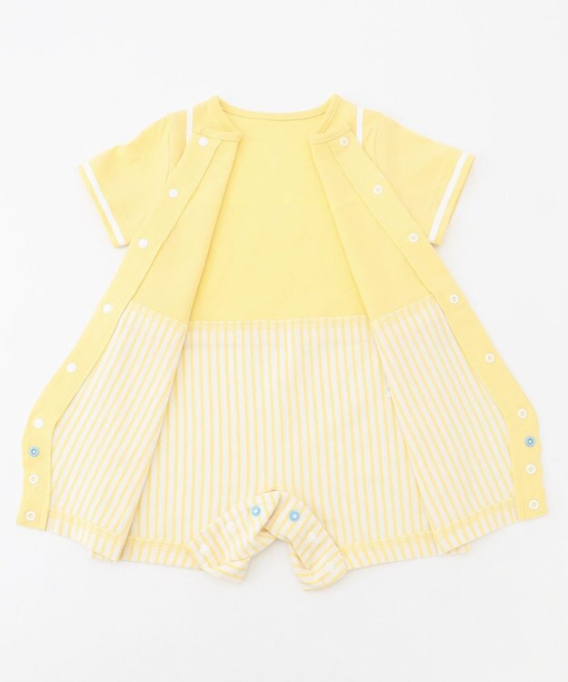 組曲 KIDS 【70cm】セーラーボーダー ロンパース イエロー系1