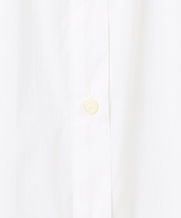 J.PRESS LADIES L 【洗える】BEZ ドビーストライプ シャツカラー ブラウス ホワイトストライプ系