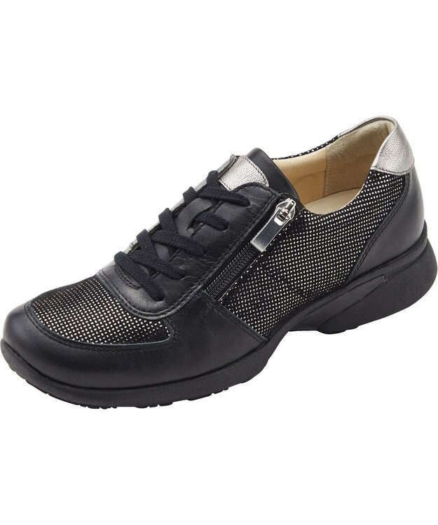 ASICS WALKING ペダラ スニーカー ジップ レディース 2E ブラック系