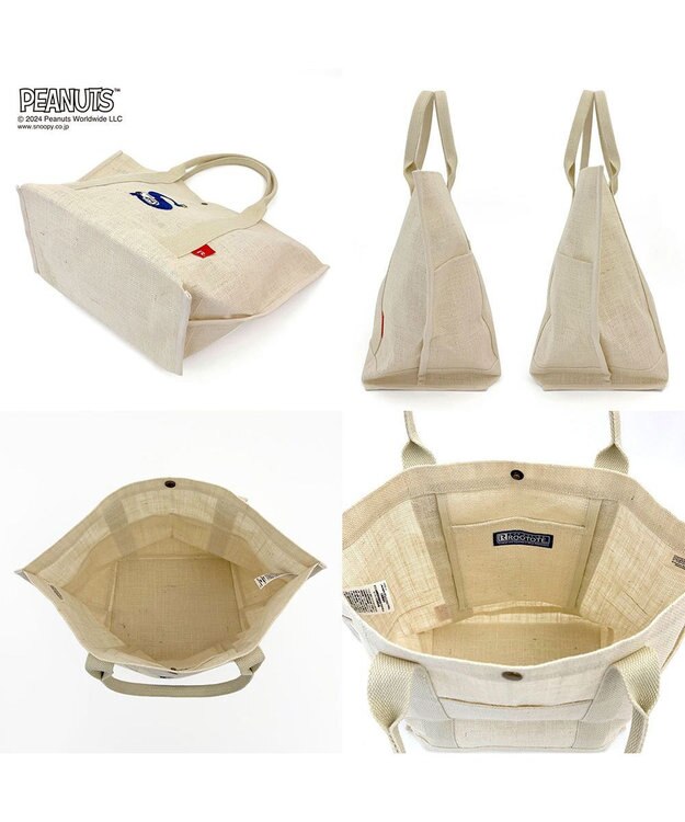 ROOTOTE 8597【スヌーピー】IP.デリ.ジュート.ピーナッツ-9D 02：S-アイボリー