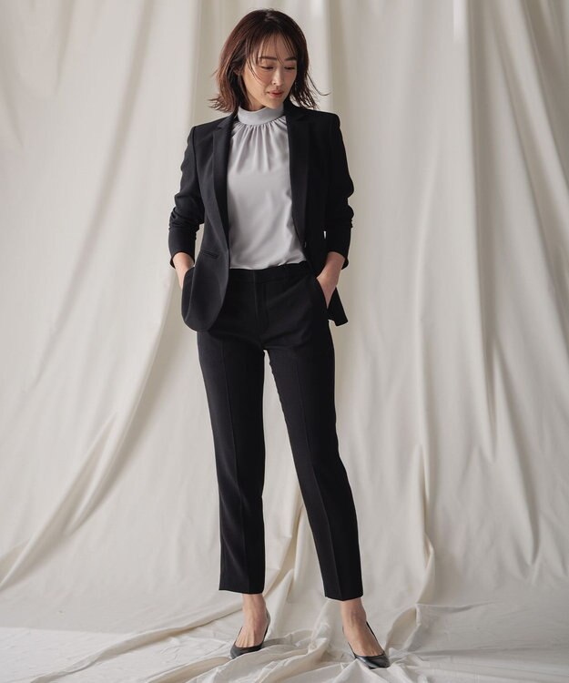 BEIGE， EVA / ハイネックハーフスリーブブラウス Ice Blue