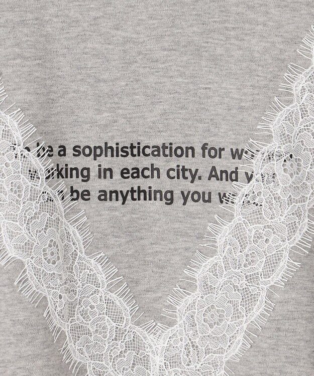 ICB L レースコンビ ロゴTシャツ ライトグレー