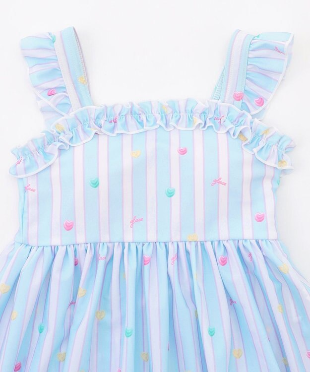 ANY KIDS 【UVカット】フリルワンピース水着 サックスブルー×アイス