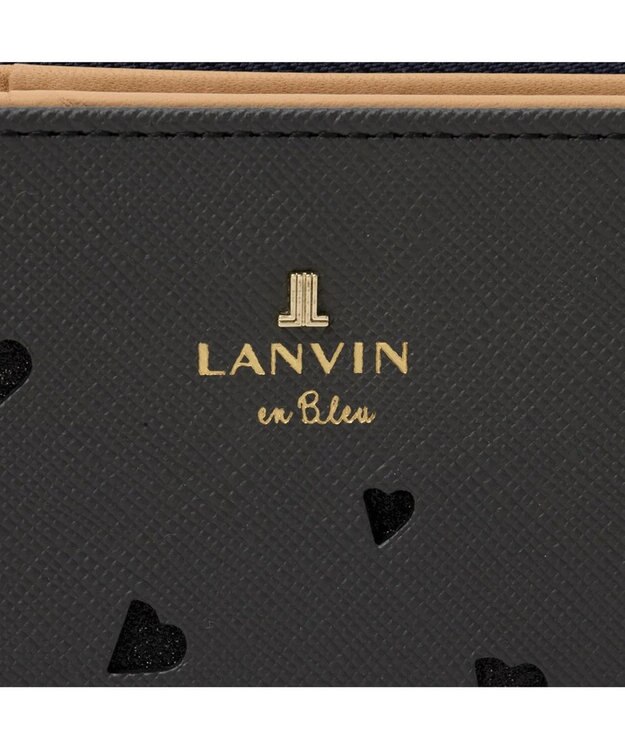 LANVIN en Bleu リュクサンブールハート 二つ折りLファスナー財布 ネイビー