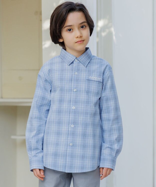 J.PRESS KIDS 【140-170cm】オックス チェックシャツ スカイブルー系3
