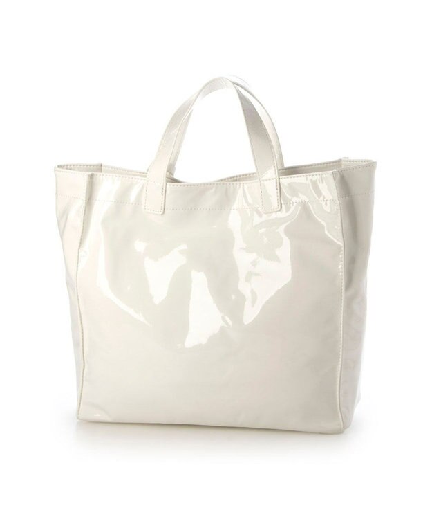 UNBILLION カシュカシュ cachecache / ソフトエナメルスクエア手提げトート ホワイト