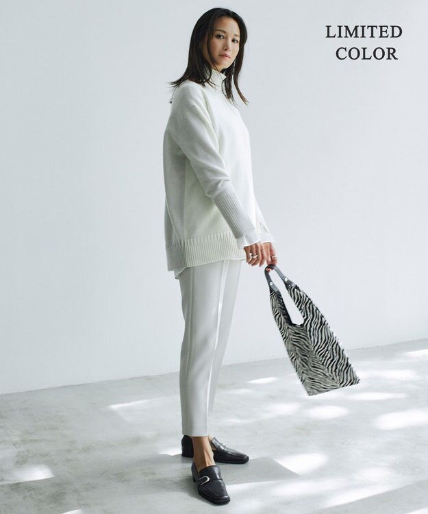 ICB 【新色追加・WEB限定カラーあり】 ソフトカシミヤミックス ハイネックニット オフホワイト×トープ系［WEB限定］