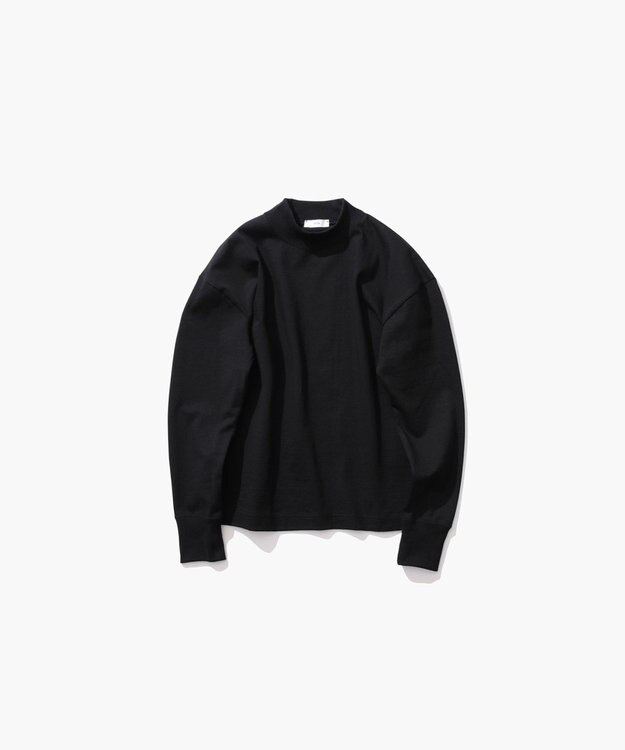 ATON SUPIMA AIR 12/- | モックネックプルオーバー BLACK