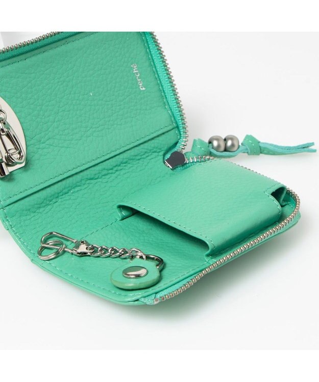 UNBILLION ペルケ perche / ドット型押しスマートキーケース ライトグリーン