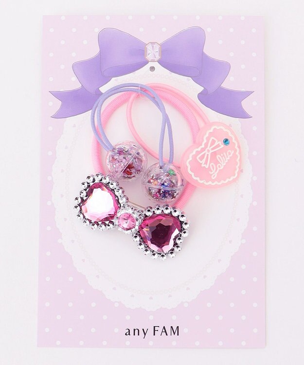 ANY KIDS 【WEB限定】ヘアゴム 3SET ジェルリボン ピンクリボン
