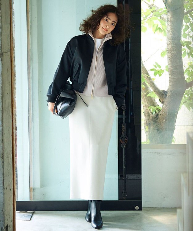 23区 S 【洗える】コットンリリー ニットブルゾン ライトグレー系