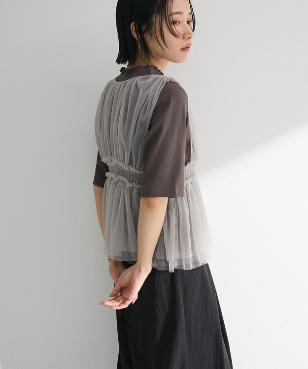 Green Parks ・ＥＬＥＮＣＡＲＥ　ＤＵＥ　チュールシャーリングビスチ Gray