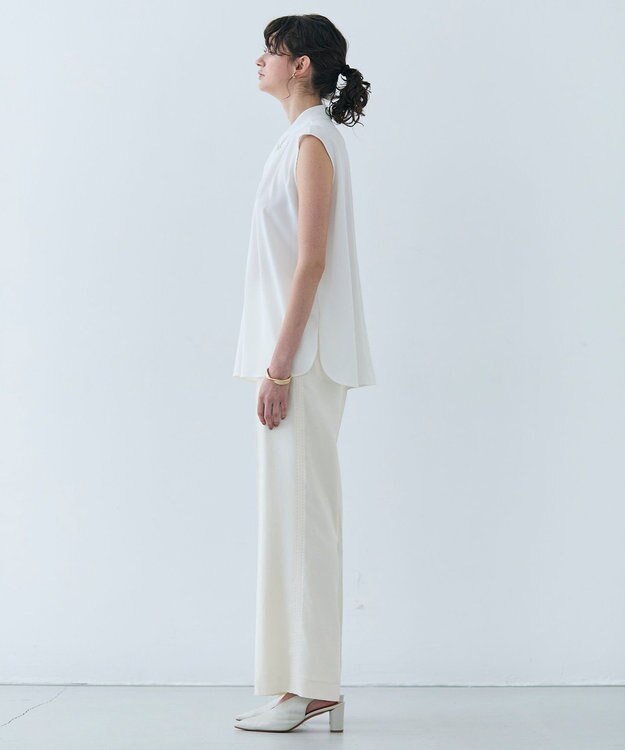 BEIGE， 【洗える】CAROLE / リネンライクフルレングスワイドパンツ Ecru