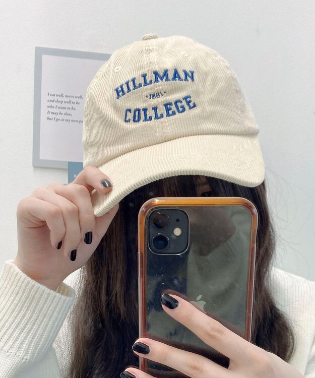 WEGO コーデュロイロゴキャップ オフホワイト