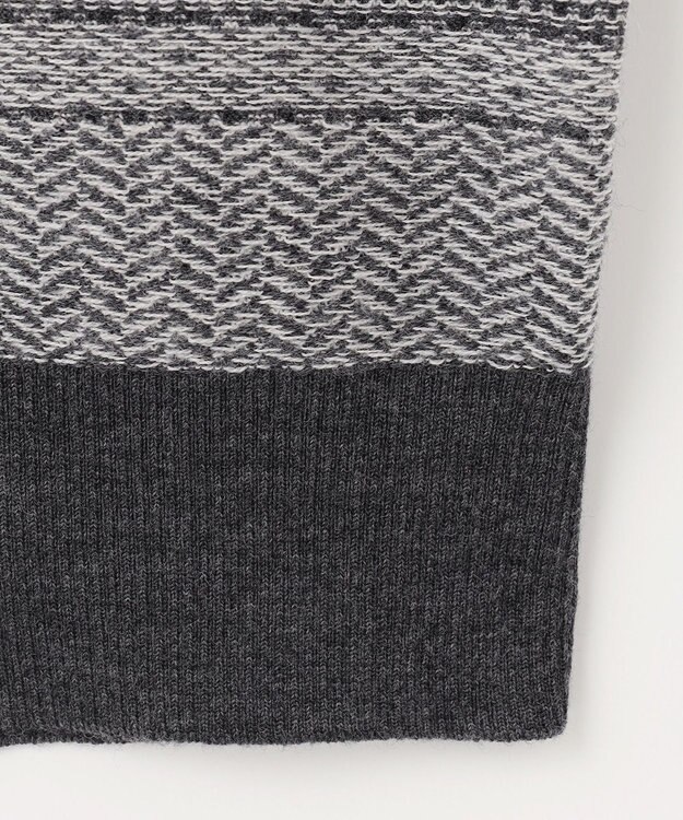 JOSEPH ABBOUD 【キングサイズ・ストレッチ/スウェードタッチ/JAPANファブリック】ジャガード柄 プルオーバー ニット ライトグレー系3