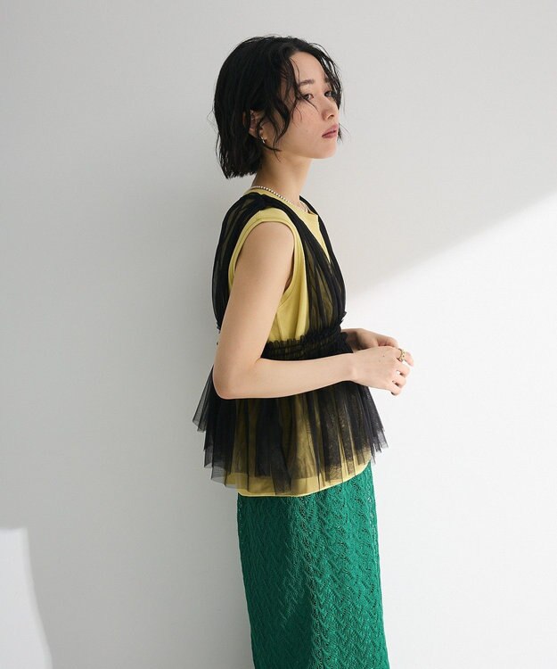 Green Parks ・ＥＬＥＮＣＡＲＥ　ＤＵＥ　チュールシャーリングビスチ Black