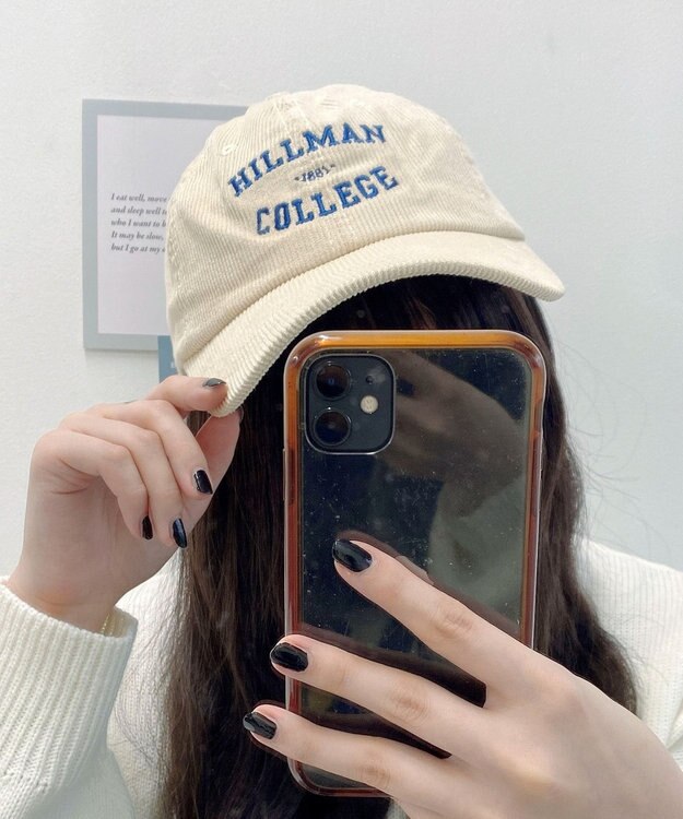 WEGO コーデュロイロゴキャップ オフホワイト